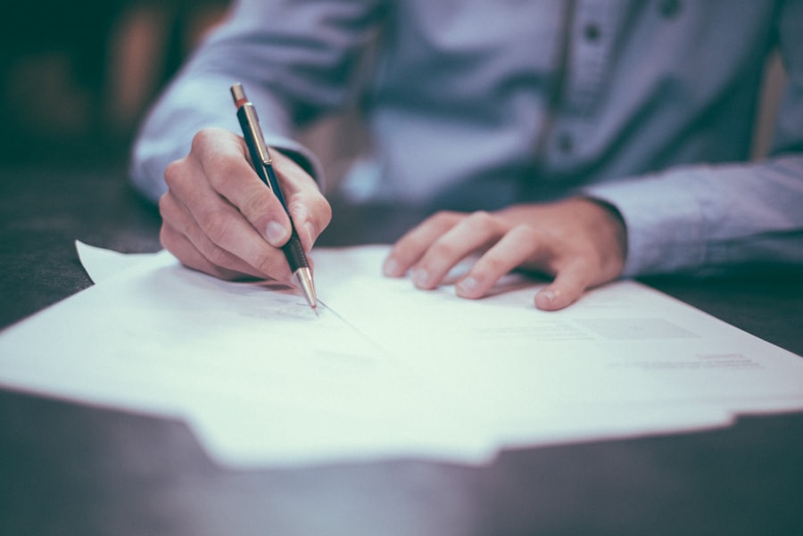 Filling out paper forms by hand